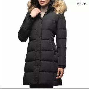 RUDSAK Atelier Noir Mago Parka Down Filled Fur Leather Black Coat Parka Size XL